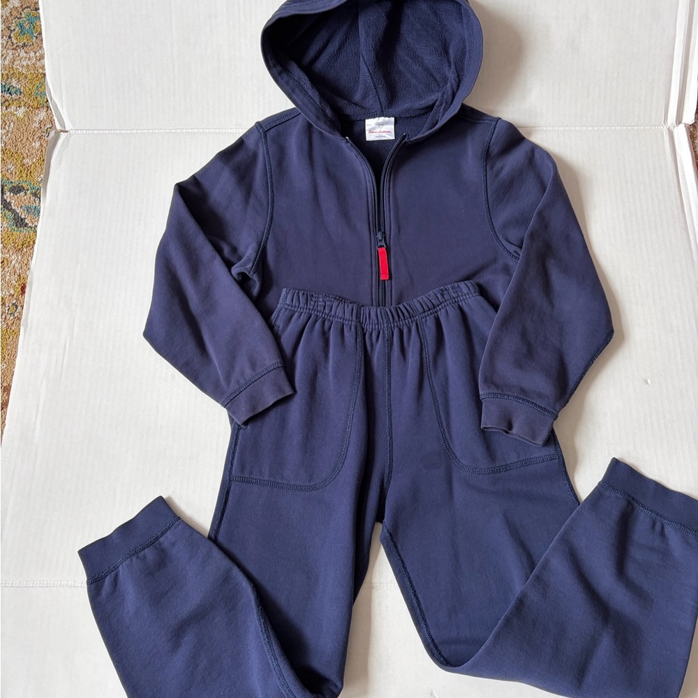 Hanna Andersson Navy Blue Kids Hooded Sweatpants Set